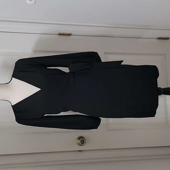 J. Crew Size 00 Black Long Sleeve Wrap Dress, Excellent Used Condition - Picture 1 of 14